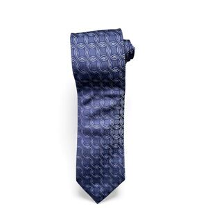 Ermenegildo Zegna Silk Tie – Navy Geometric Pattern